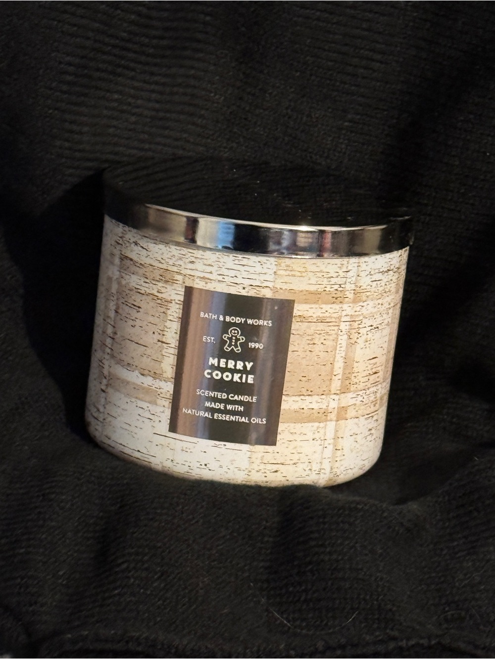 Bath & Body Works Merry Cookie Scented Candle - White, Tan